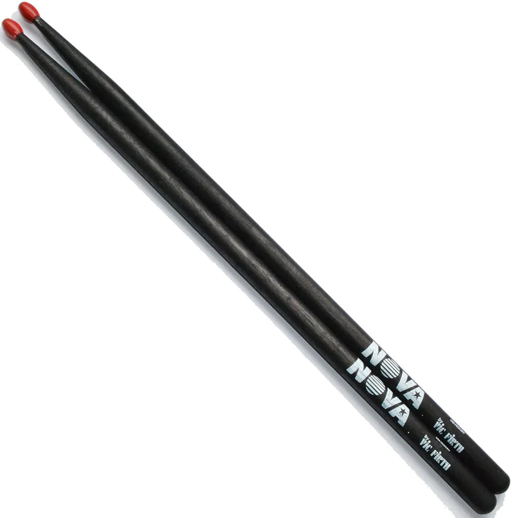 Vic Firth NOVA 7A in Black - Red Nylon Tip Drum Sticks - Into Music Store