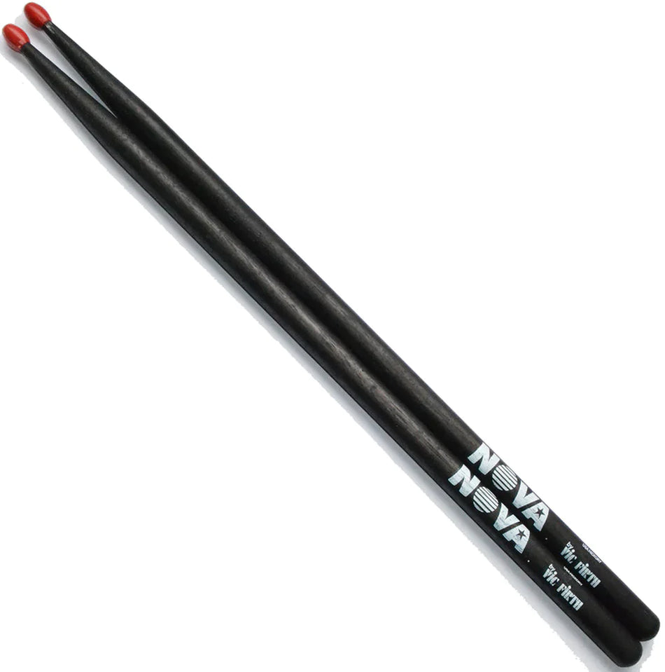 Vic Firth NOVA 7A in Black - Red Nylon Tip Drum Sticks - Into Music Store