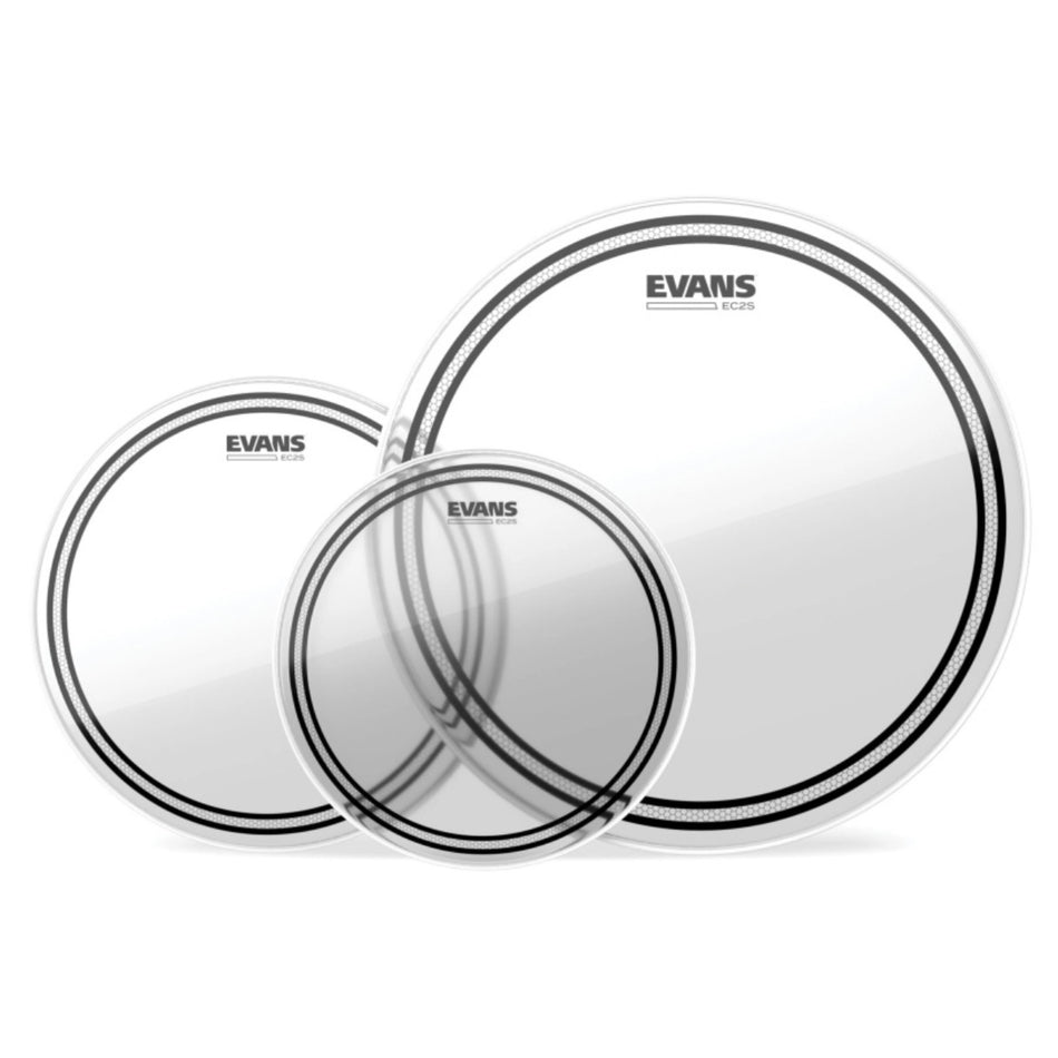 Evans EC2 Clear Tom Pack Heads | 10", 12", 16"