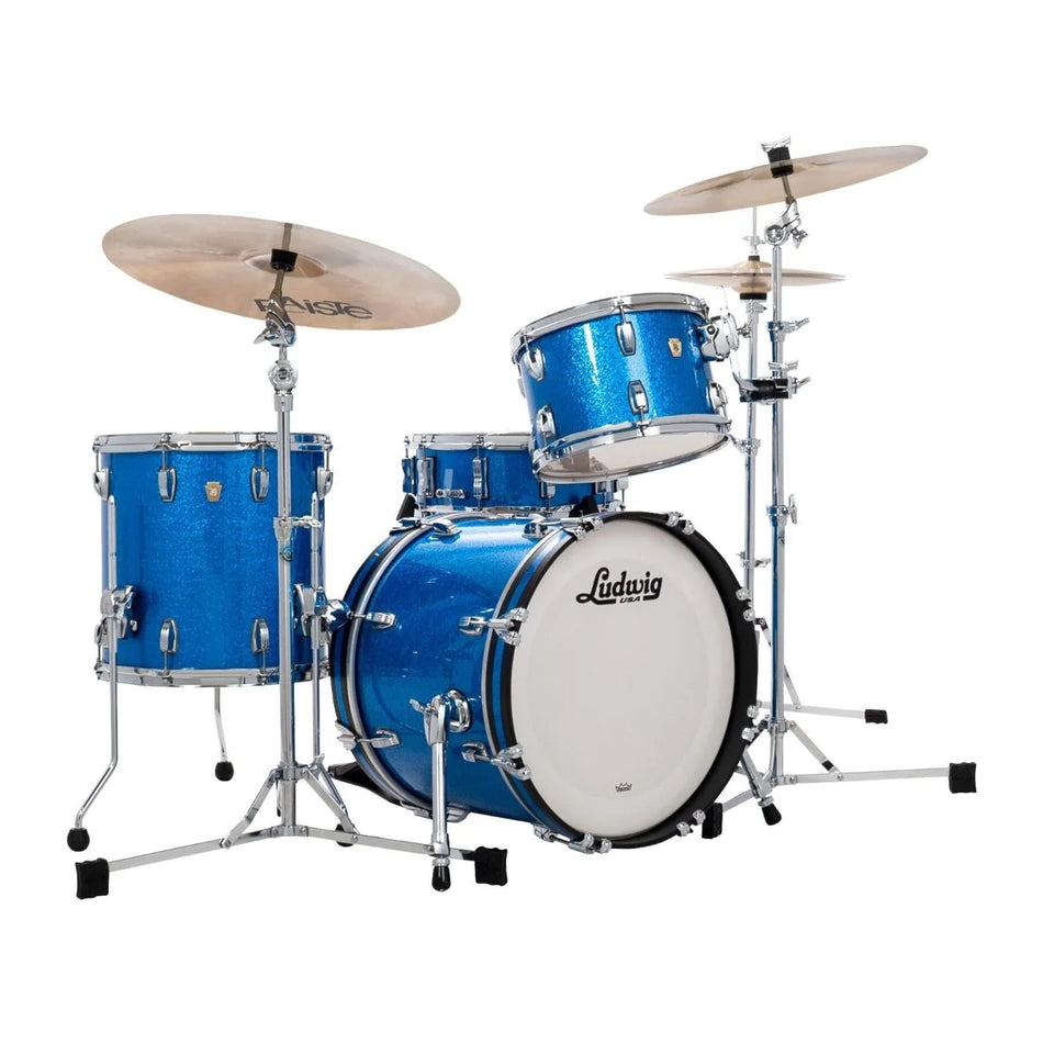 Ludwig Classic Maple Drum Kit Shell Pack, Blue Sparkle