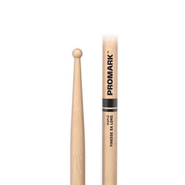 Promark Finesse 5A Long Maple Drumstick, Small Round Wood Tip