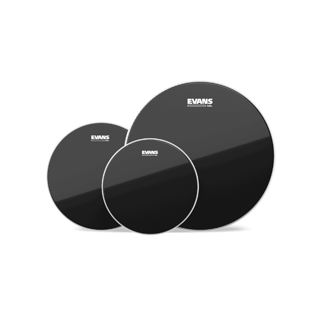 Evans Black Chrome Tom Pack Heads | 12", 13", 16"