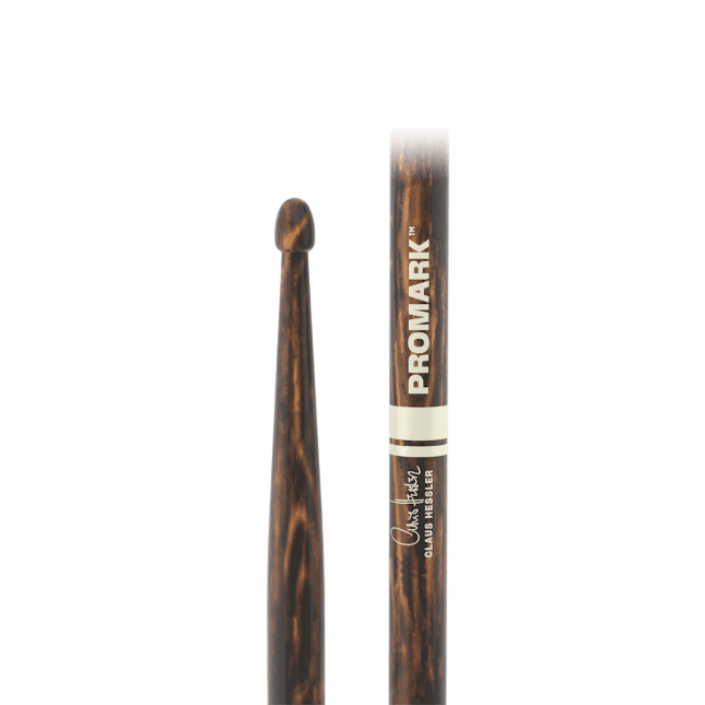 Promark Claus Hessler ActiveGrip Clear, FireGrain Signature Drumsticks