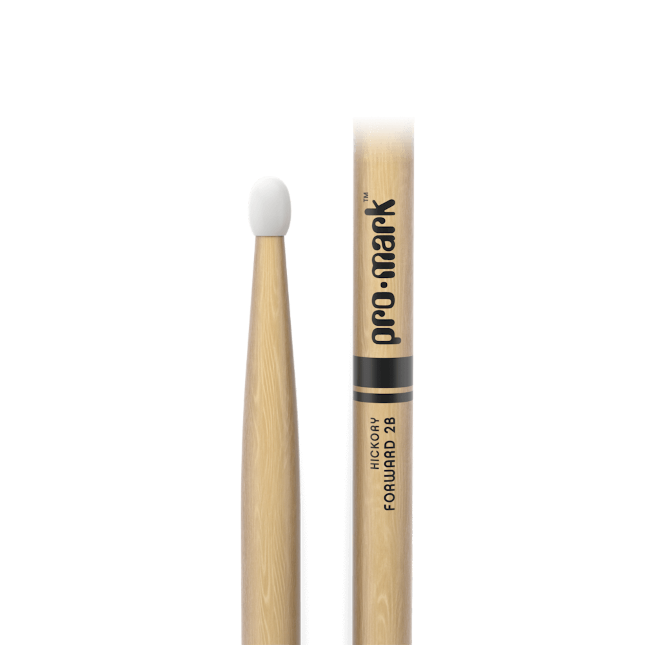 Promark Classic Forward 2B Hickory Drumstick, Oval Nylon Tip