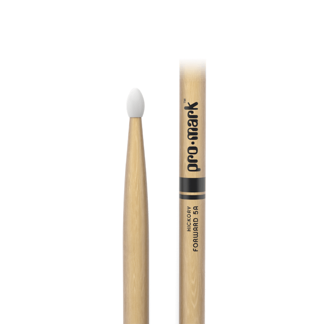 Promark Classic Forward 5A Hickory Drumstick, Oval Nylon Tip