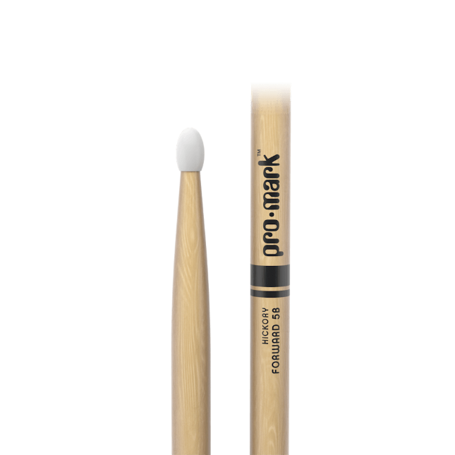 Promark Classic Forward 5B Hickory Drumstick, Oval Nylon Tip