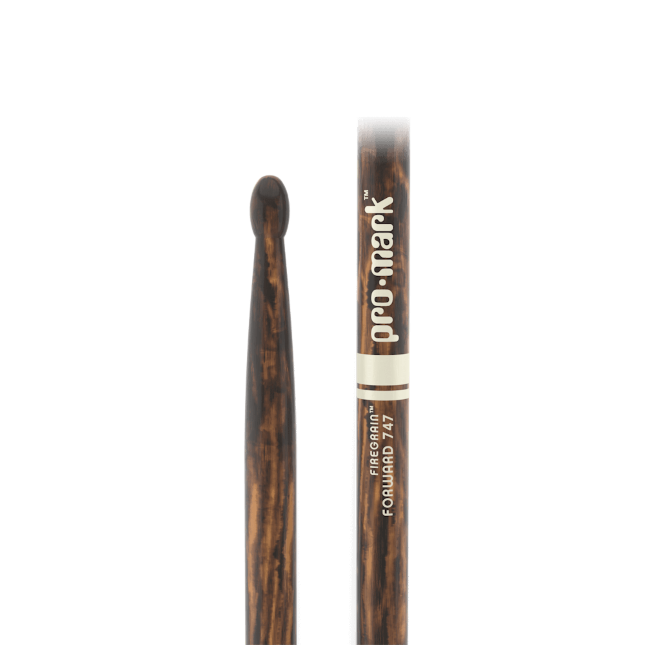 Promark Classic Forward 747 FireGrain Hickory Drumstick, Oval Wood Tip