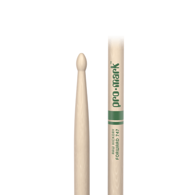 Promark Classic Forward 747 Raw Hickory Drumstick, Oval Wood Tip
