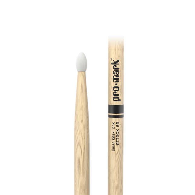 Promark Classic Attack 5A Shira Kashi Oak Drumstick, Oval Nylon Tip