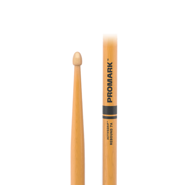 Promark Rebound 7A ActiveGrip Clear Hickory Drumstick, Acorn Wood Tip