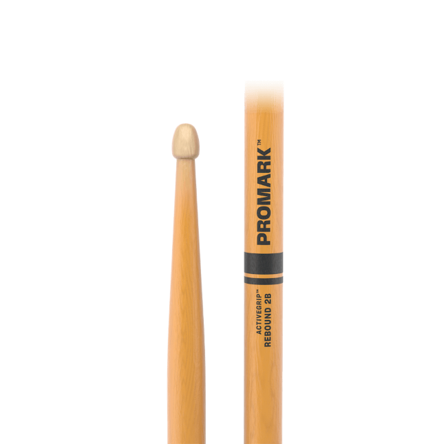 Promark Rebound 2B ActiveGrip Clear Hickory Drumstick, Acorn Wood Tip