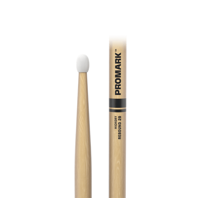 Promark Rebound 2B Hickory Drumstick, Oval Nylon Tip