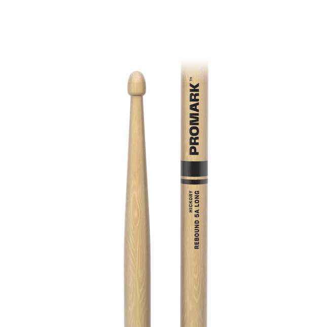 Promark Rebound 5A Long Hickory Drumstick, Acorn Wood Tip