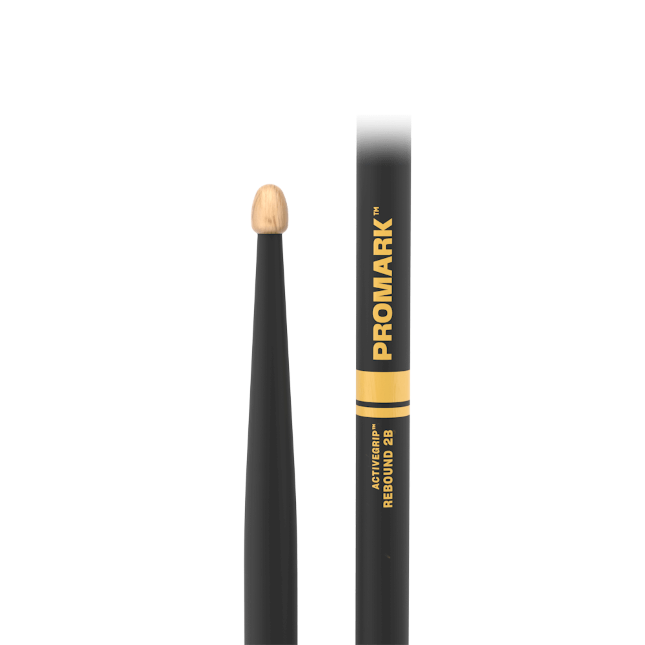 Promark Rebound 2B ActiveGrip Hickory Drumstick, Acorn Wood Tip