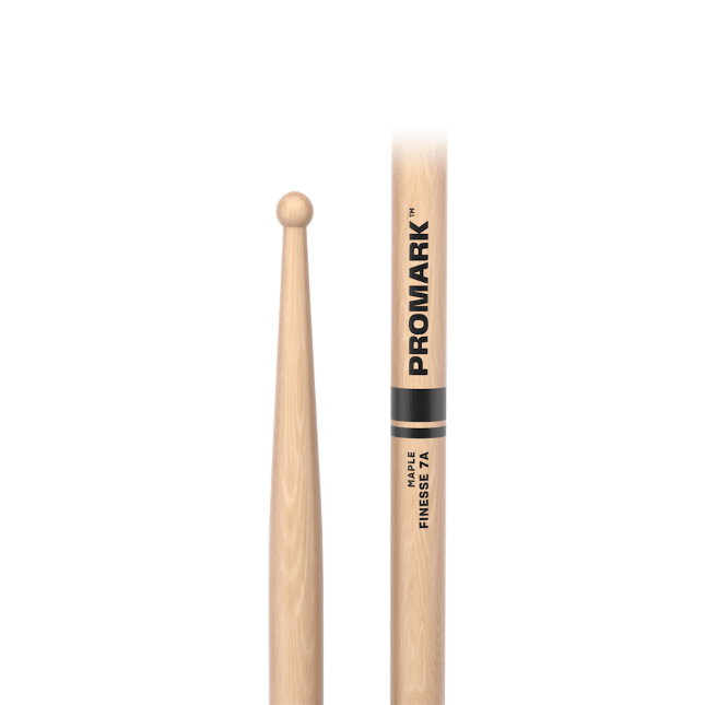 Promark Finesse 7A Maple Drumstick, Small Round Wood Tip