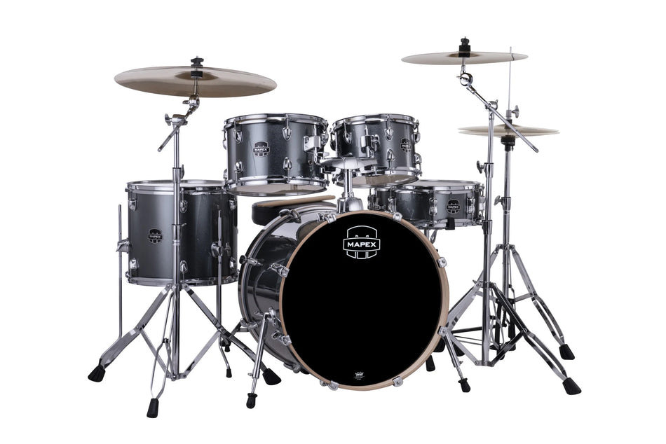 Mapex Venus Drum Kit Shell Pack w/ Cymbals | 5pc 20/22" - Metallic Steel Blue
