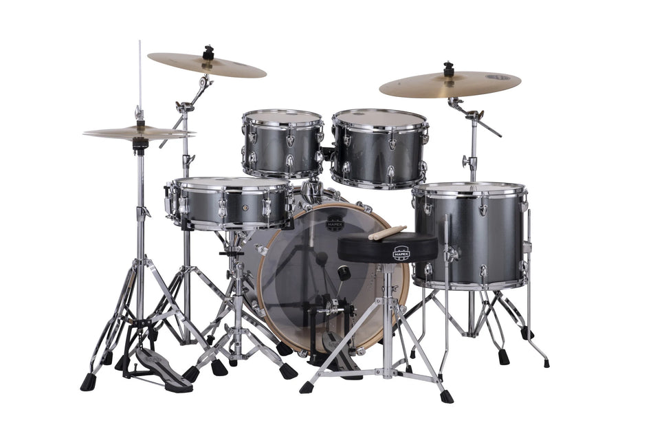 Mapex Venus Drum Kit Shell Pack w/ Cymbals | 5pc 20/22" - Metallic Steel Blue