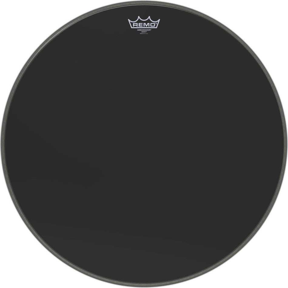 22" Ebony Ambassador Bass Drum Head