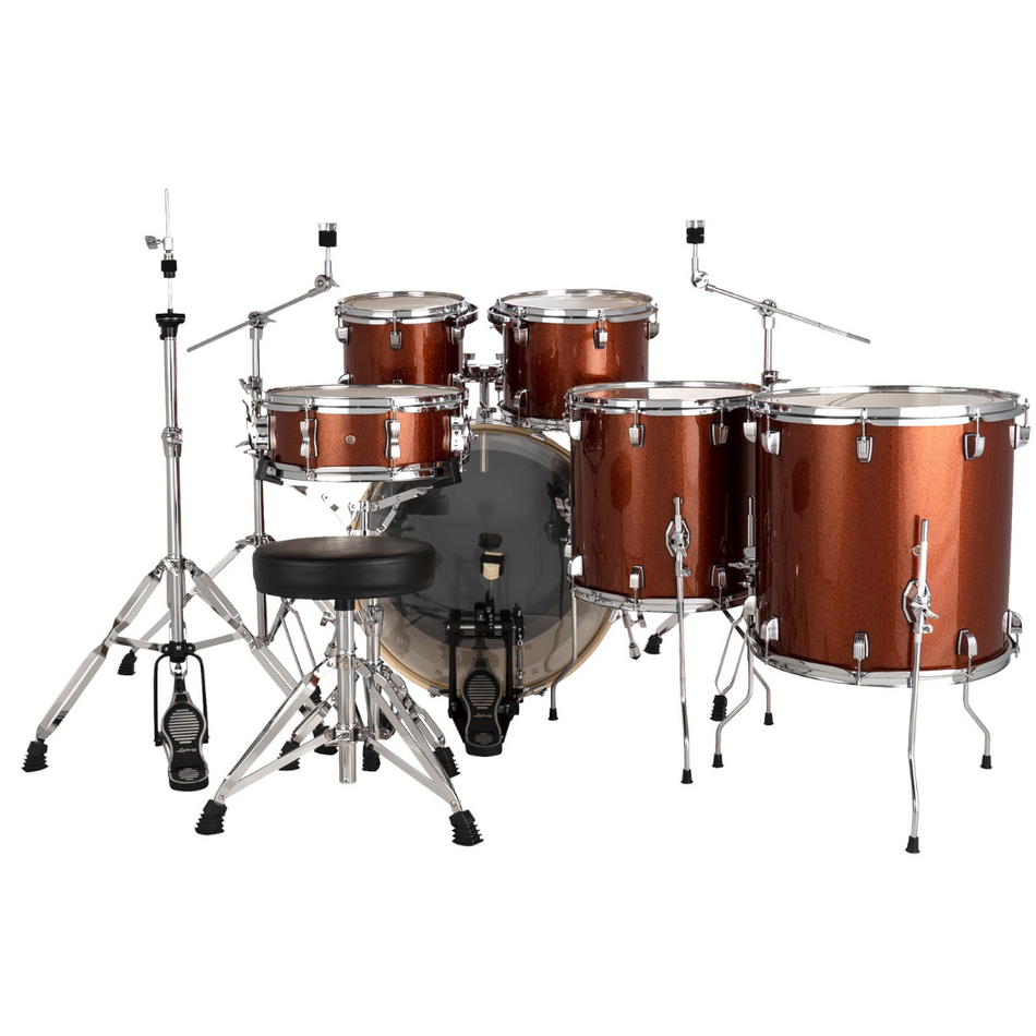 Ludwig Evolution Downbeat Drum Kit Shell Pack | 6pc 22" - Copper Sparkle