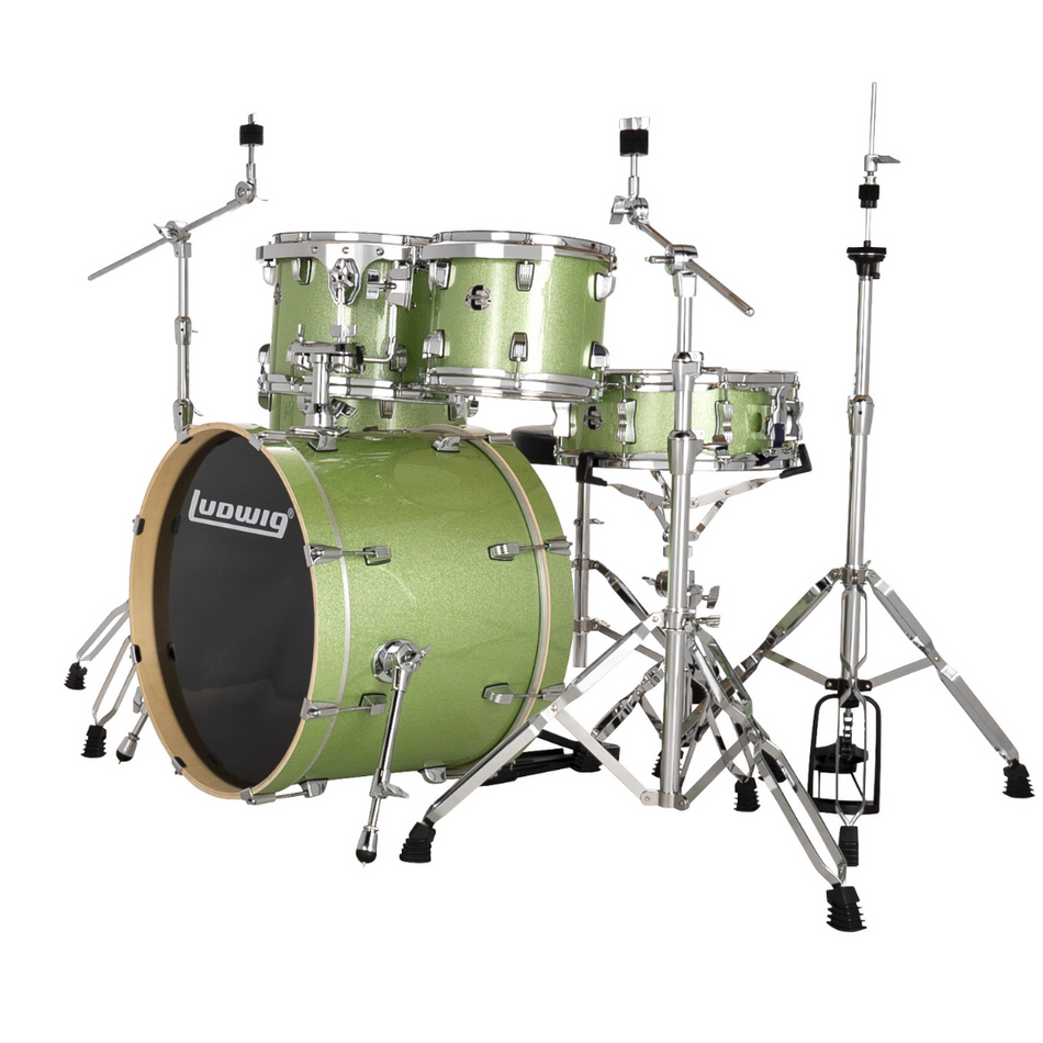 Ludwig Evolution Downbeat Drum Kit Shell Pack | 5pc 20/22" - Mint Sparkle
