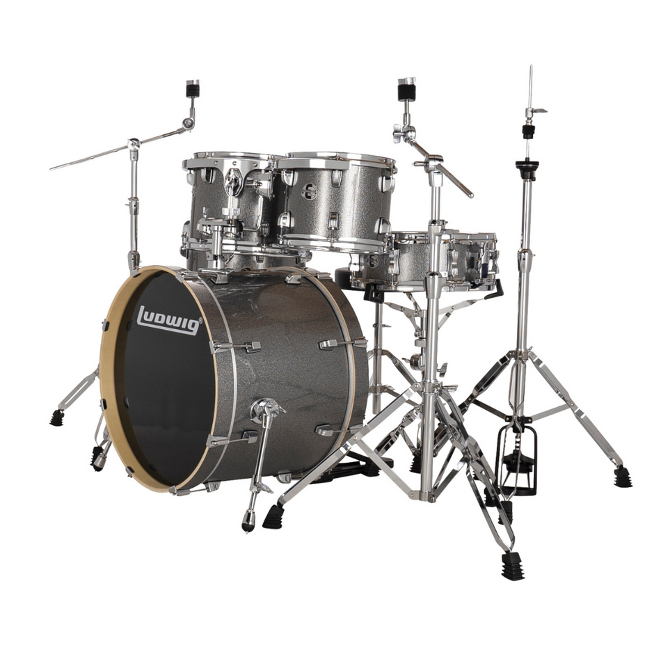 Ludwig Evolution Downbeat Drum Kit Shell Pack | 5pc 20/22" - Platinum Sparkle