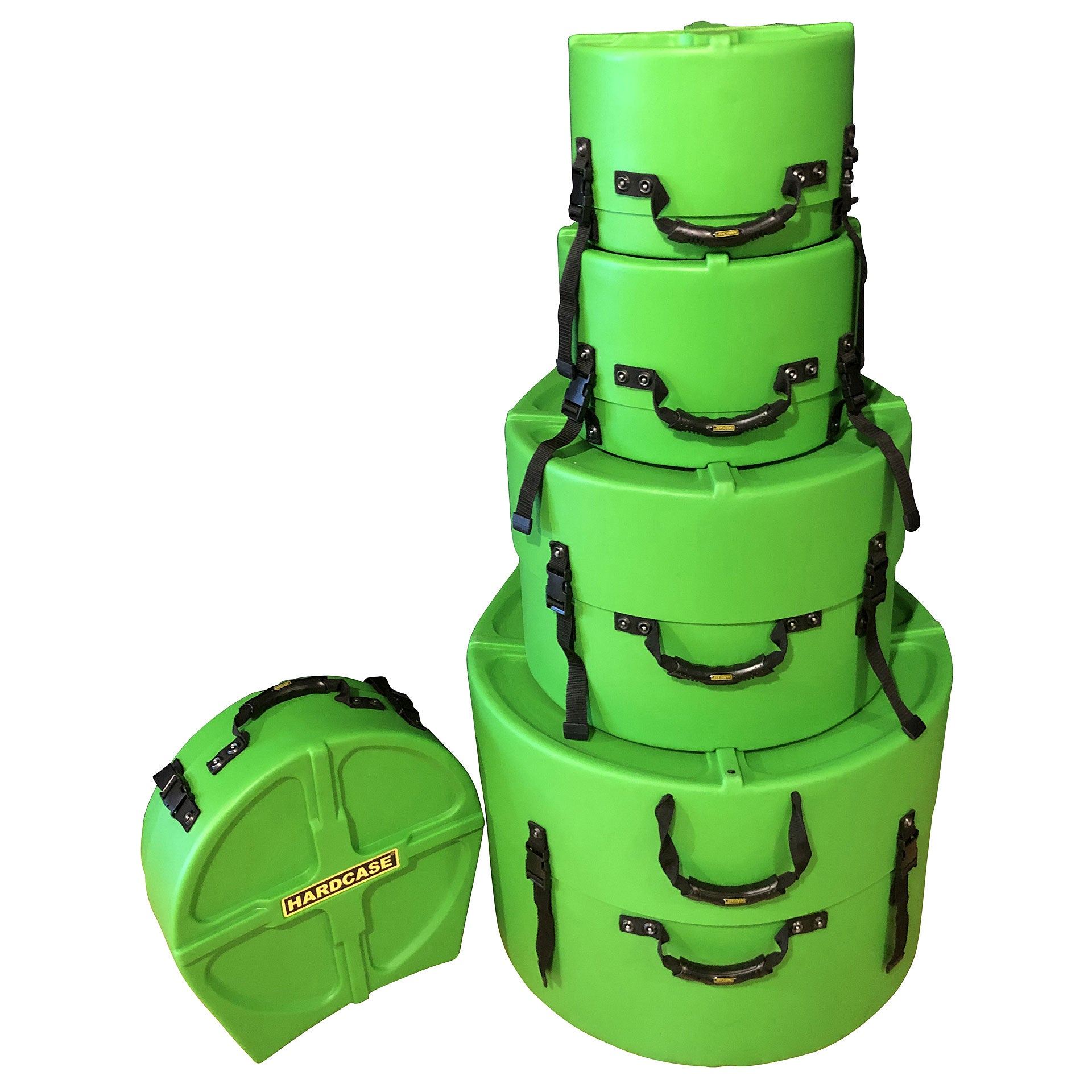 HARDCASE Drum Kit Cases Fusion Set 20", 14", 12", 10" + 14" FULLY LINED - Into Music Store