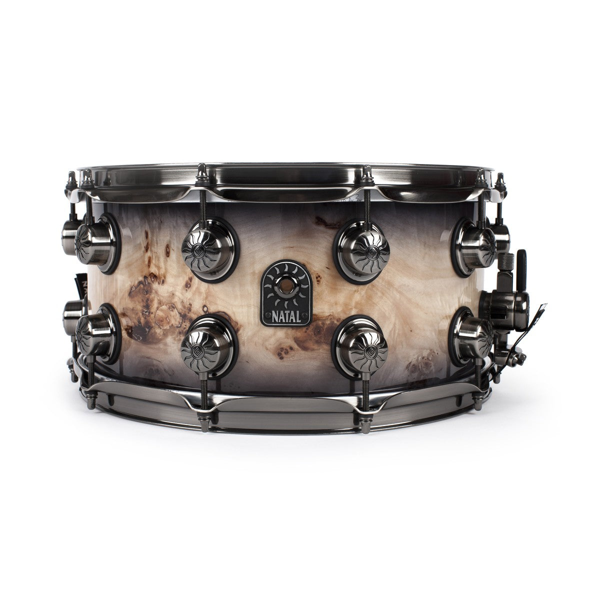 Natal Originals Mappa Burl Snare Drum | 14 x 7" – Black Smoked Gloss - Into Music Store