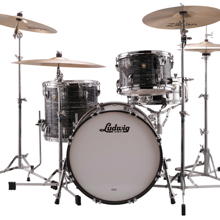 Ludwig Classic Maple Downbeat Drum Kit Shell Pack | 3pc 20" - Vintage Black Oyster - Into Music Store