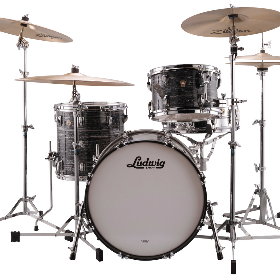 Ludwig Classic Maple Downbeat Drum Kit Shell Pack | 3pc 20" - Vintage Black Oyster - Into Music Store