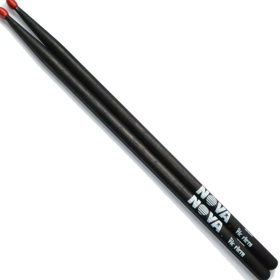 Vic Firth NOVA 7A in Black - Red Nylon Tip Drum Sticks - Into Music Store