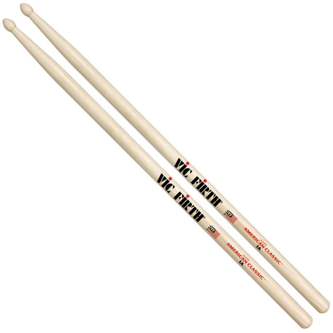 Vic Firth American Classic 1A Hickory Drumsticks, Wood Tip - Into Music Store