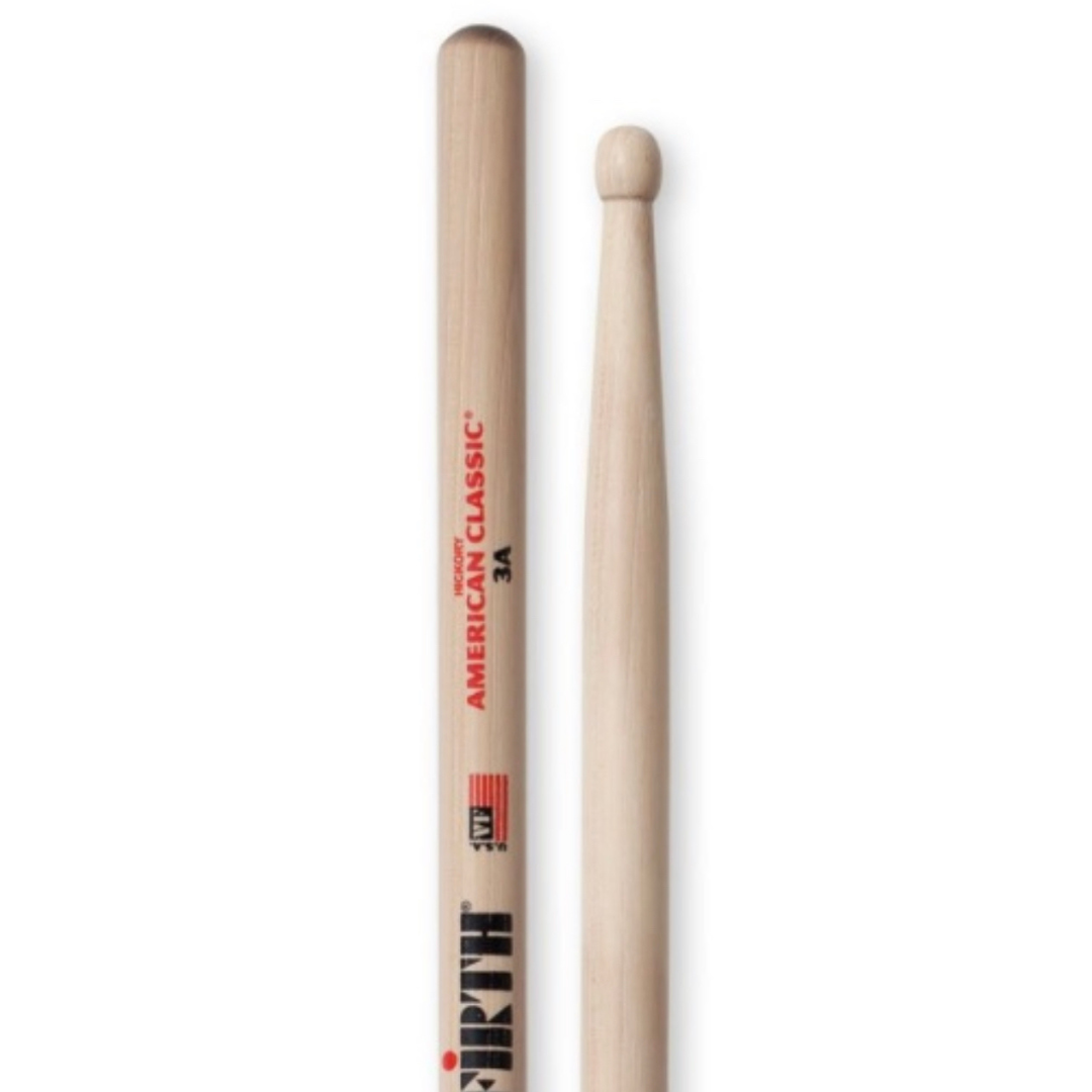 Vic Firth American Classic 3A Hickory Drumsticks, Wood Tip - Into Music Store