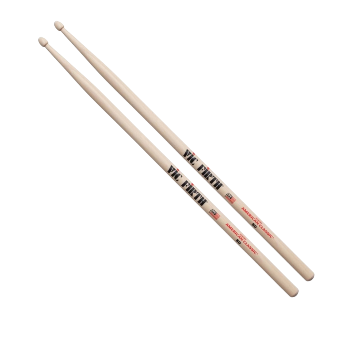 Vic Firth American Classic 8D Hickory Drumsticks, Wood Tip - Into Music Store