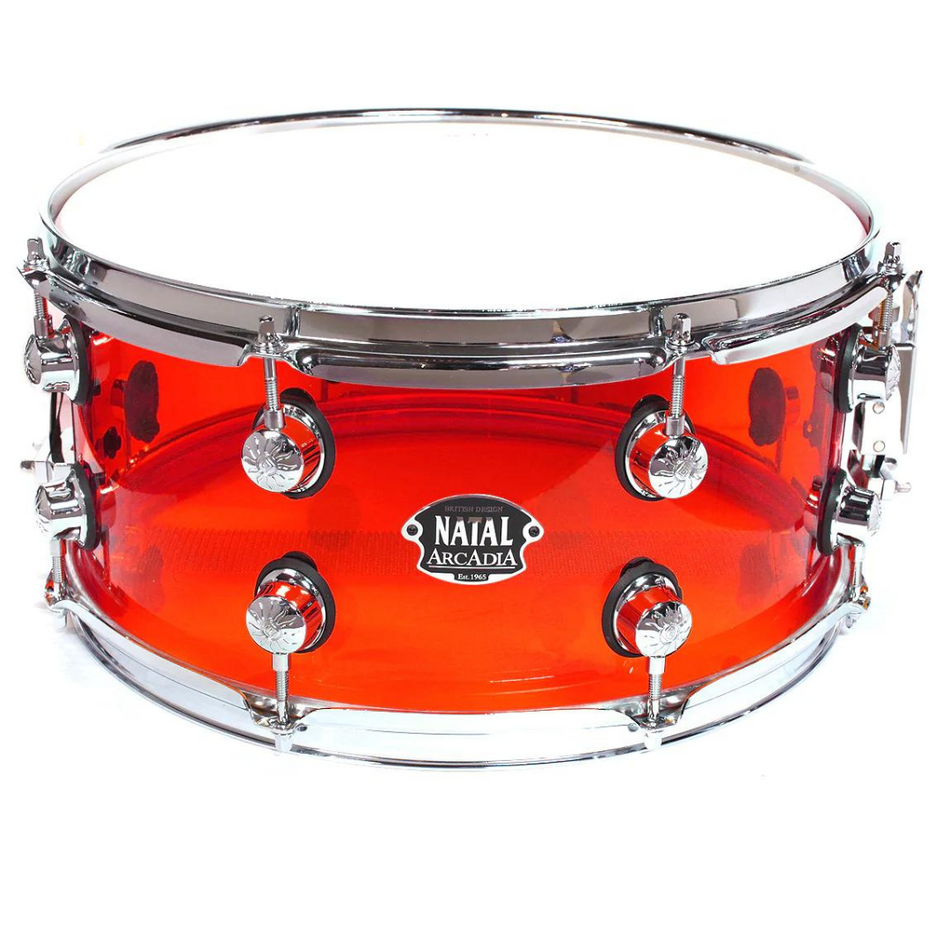 Natal Arcadia Acrylic Snare Drum | 14 x 6.5" - Red - Into Music Store