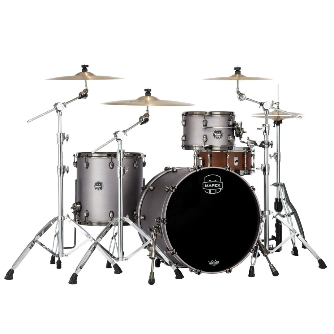 Mapex Saturn Evolution Maple Hybrid Drum Kit Shell Pack | 4pc 22" - Gun Metal Grey - Into Music Store