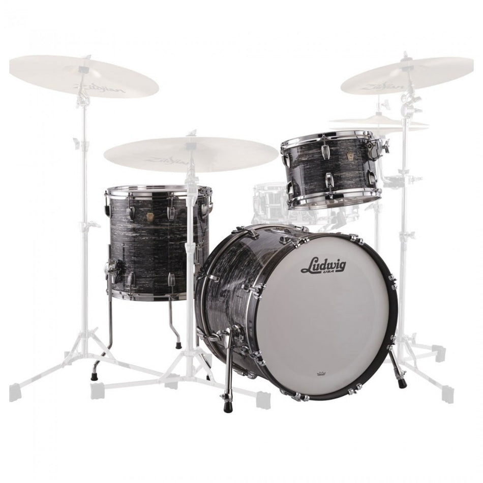 Ludwig Classic Maple Drum Kit Shell Pack, Vintage Black  Oyster