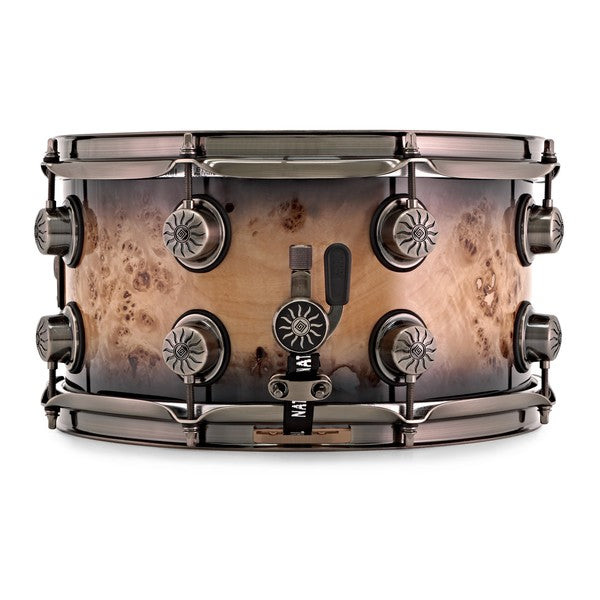 Natal Originals Mappa Burl Snare Drum | 13 x 7" – Black Smoked Gloss