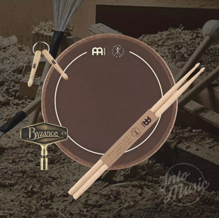 Meinl Stick & Brush Practice Gift Pack Bundle | Practice pad, 5A Sticks, Drum Key - Into Music Store