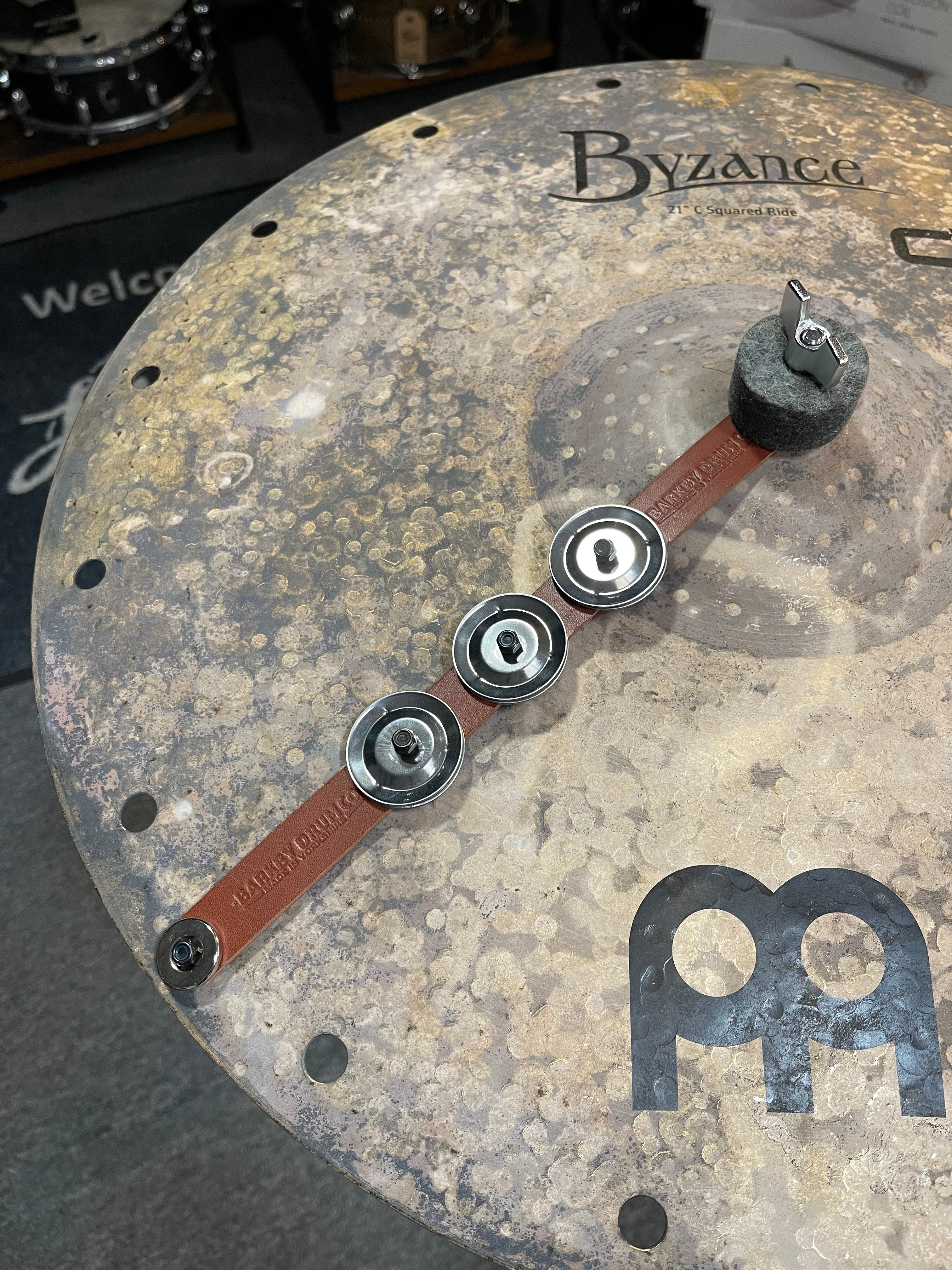 Barkby Drum Company Leather Tambo Strap (Tan) - Into Music Store