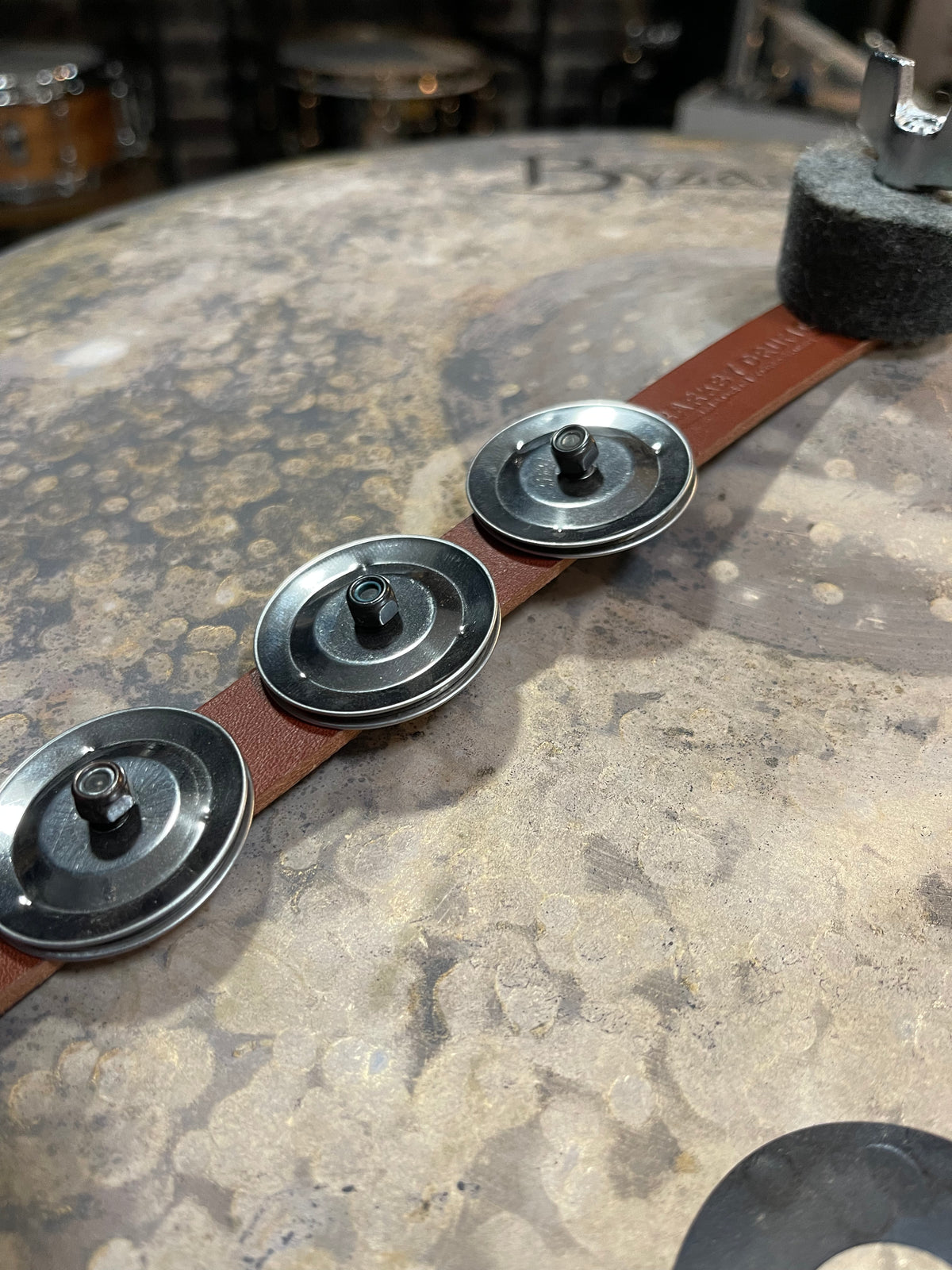 Barkby Drum Company Leather Tambo Strap (Tan) - Into Music Store