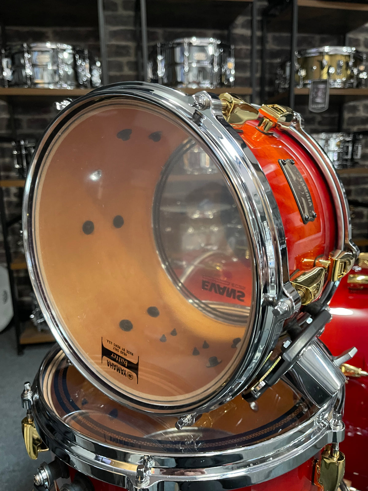 YAMAHA 50TH ANNIVERSARY 5-PIECE BIRDSEYE MAPLE AMBER SUNBURST SHELL PACK WITH GOLD HARDWARE #476 - Into Music Store