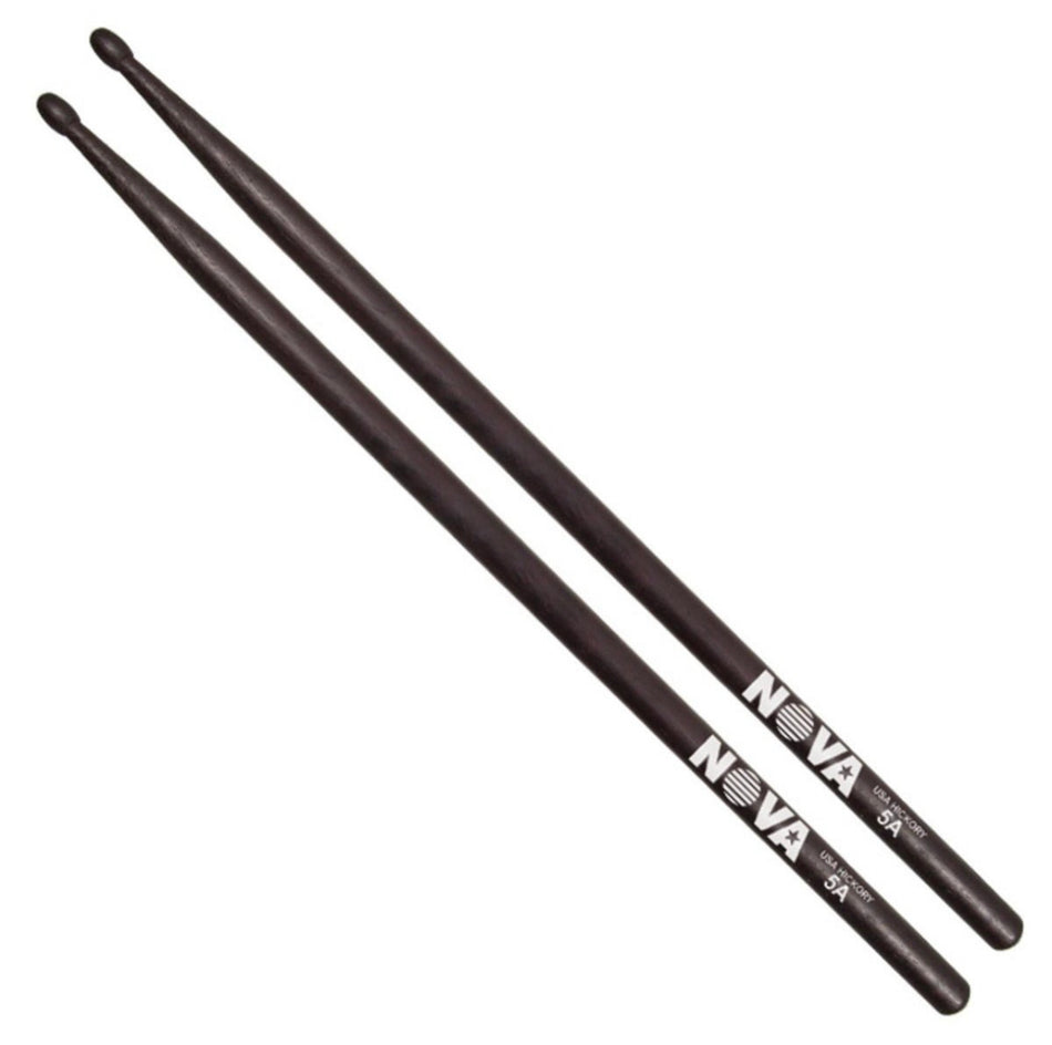VIC FIRTH NOVA HICKORY BLACK 5A DRUMSTICKS – WOOD TIP Vic Firth Nova Hickory Black 5A - Into Music Store