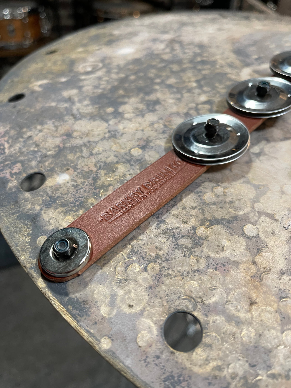 Barkby Drum Company Leather Tambo Strap (Tan) - Into Music Store