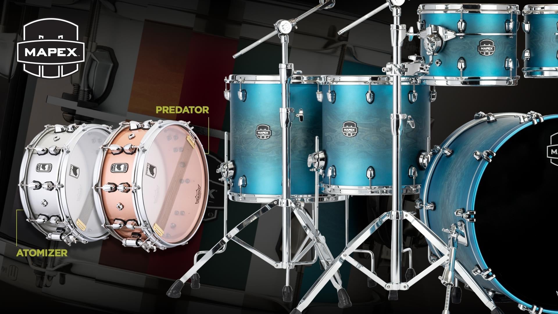 Mapex Saturn Evolution Birch Hybrid Drum Kit Shell Pack | 6pc 22" - Exotic Azure Burst - Into Music Store