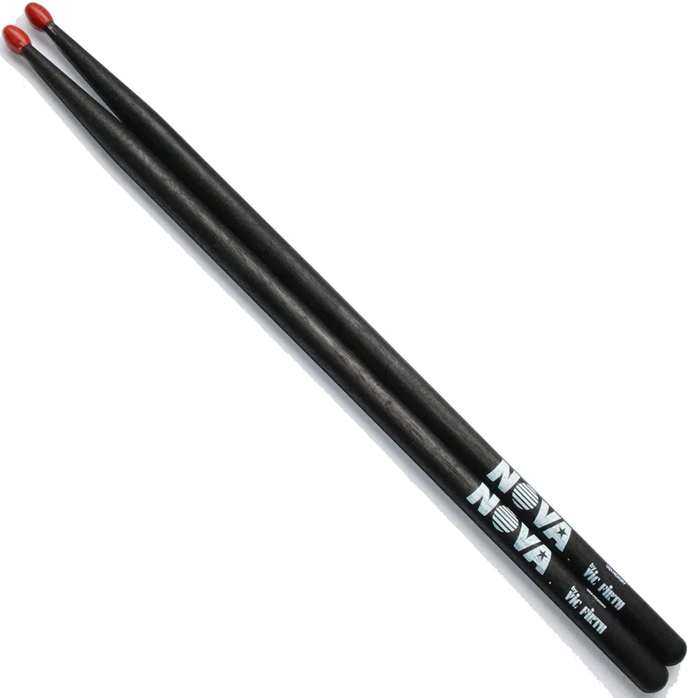 Vic Firth NOVA 7A in Black - Red Nylon Tip Drum Sticks - Into Music Store