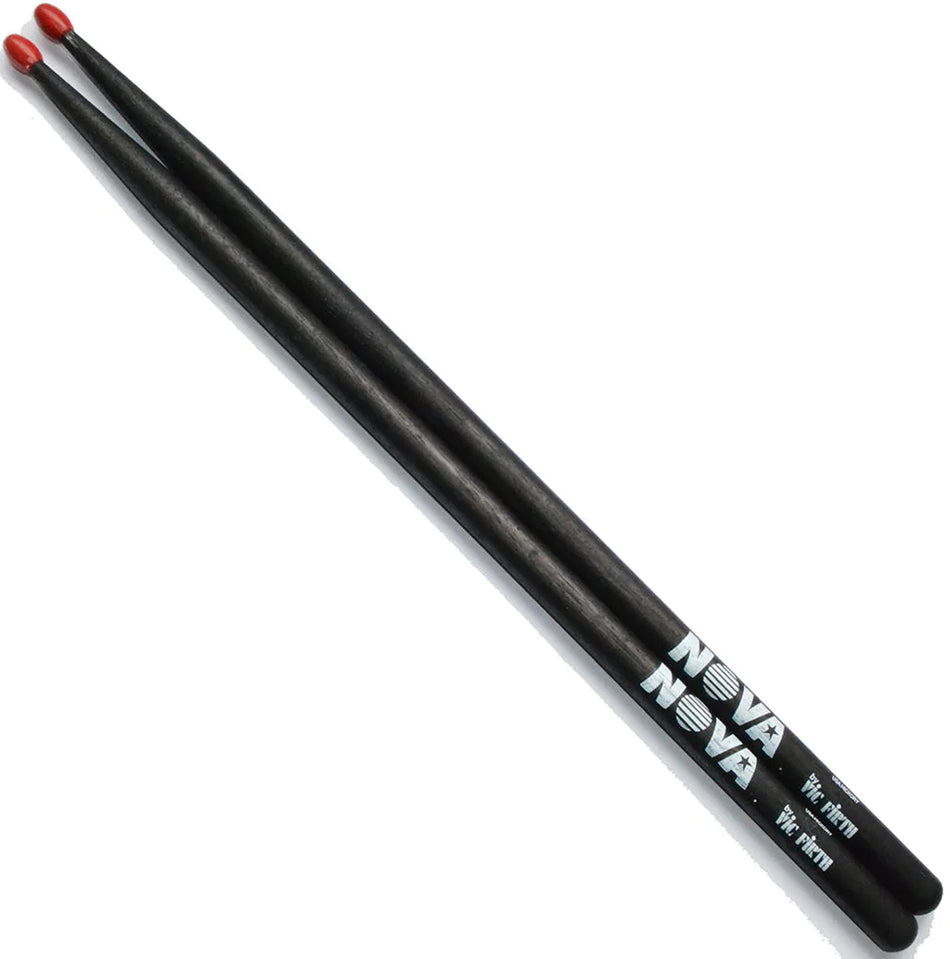 Vic Firth NOVA 7A in Black - Red Nylon Tip Drum Sticks - Into Music Store