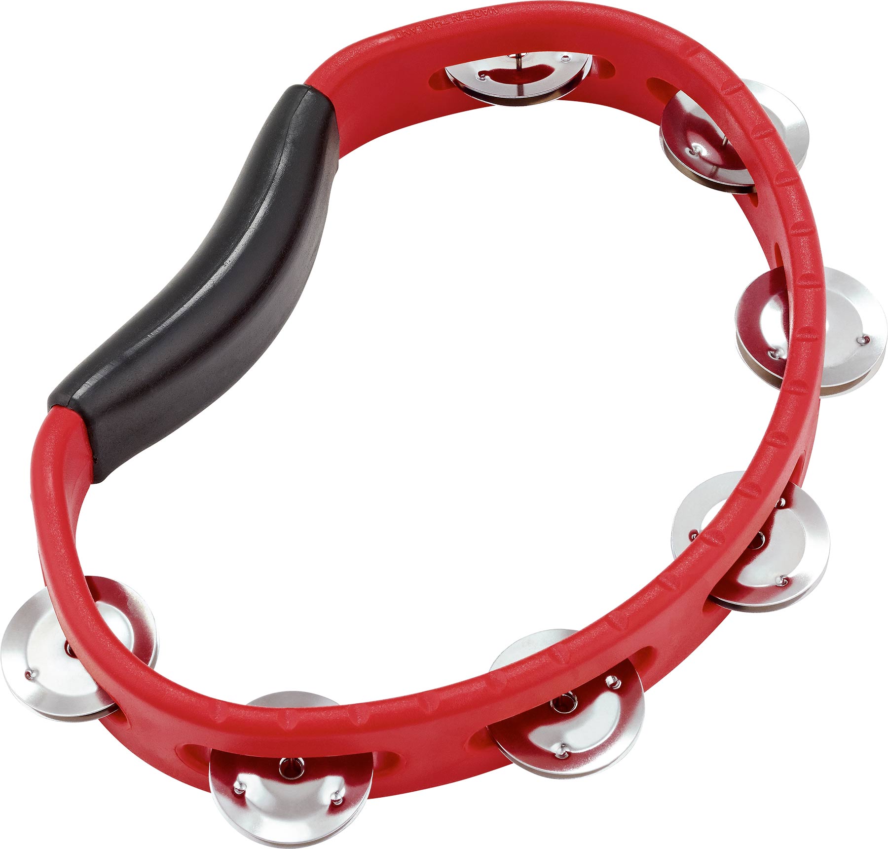 Meinl Headliner Series Single Row, Hand Held Tambourine, Stainless Steel Jingles, Red HTR - Into Music Store
