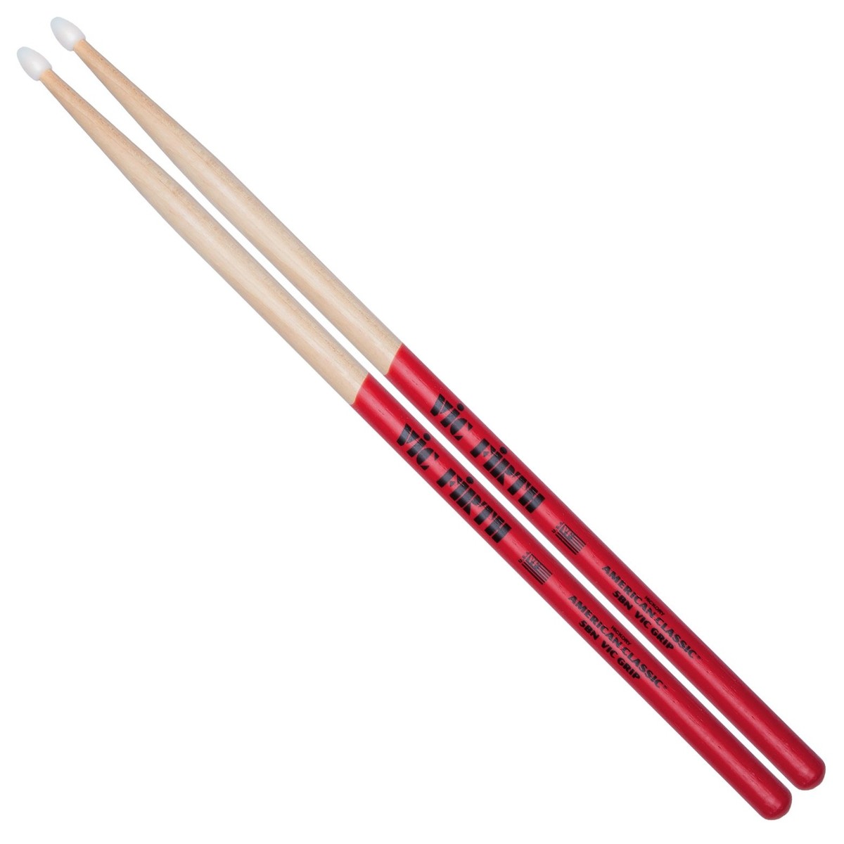 Vic Firth American Classic 5BNVG Drumsticks, Nylon Tip with Vic Grip - Into Music Store