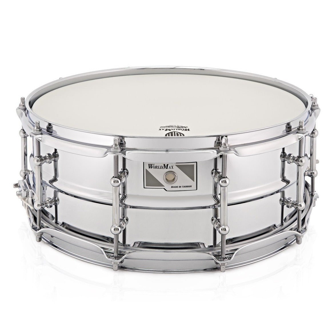 WorldMax Steel Snare Drum | 14 x 5.5" - Beaded Chrome Over - Into Music Store
