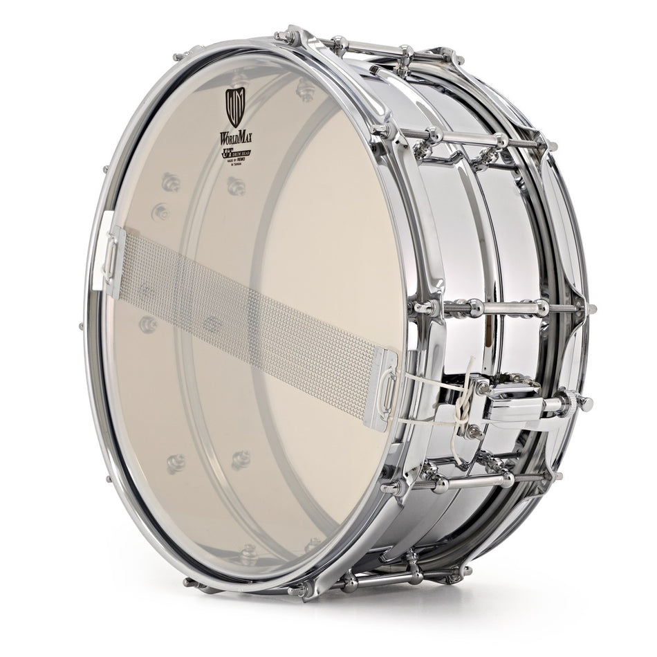 WorldMax Steel Snare Drum | 14 x 5.5" - Beaded Chrome Over - Into Music Store